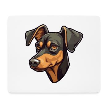 German Pinscher Dog Breed Cartoon Kawaii Illustrat - Mouse Pad (horizontal) - white - Front