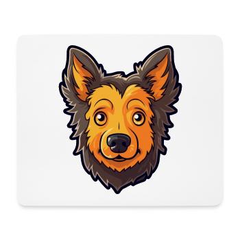 Mudi chien race dessin animé Kawaii Illustration - Tapis de souris (format paysage) - blanc - Devant