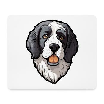 Landseer chien race dessin animé Kawaii Illustration - Tapis de souris (format paysage) - blanc - Devant