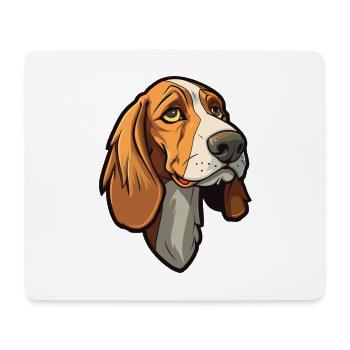 Lithuanian Hound Dog Breed Cartoon Kawaii Illustra - Mouse Pad (horizontal) - white - Front