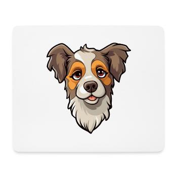 Koolie chien race dessin animé Kawaii Illustration - Tapis de souris (format paysage) - blanc - Devant
