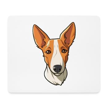 Ibizan Hound Hund Rasse Cartoon Kawaii Illustration - Mousepad (Querformat) - Weiß - Vorne
