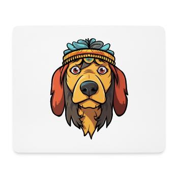 Indische Pariah-Hunderasse Karikatur Kawaii Illustration - Mousepad (Querformat) - Weiß - Vorne