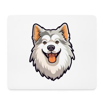 Hokkaido Dog Breed Cartoon Kawaii Illustration - Mouse Pad (horizontal) - white - Front