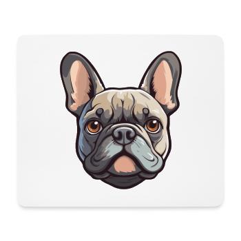 Bouledogue Français Race De Chien Cartoon Kawaii Illustrati - Tapis de souris (format paysage) - blanc - Devant