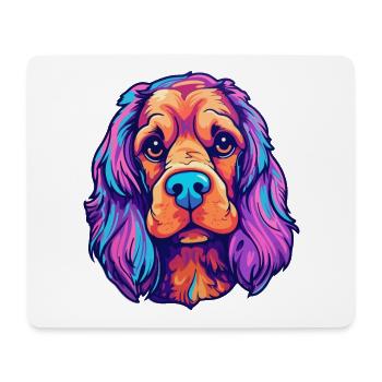 American Cocker Spaniel chien race Cartoon Kawaii I - Tapis de souris (format paysage) - blanc - Devant