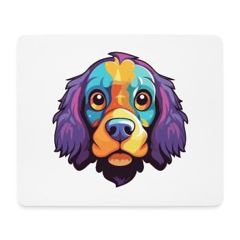 Ariegeois race de chien dessin animé kawaii illustration - Tapis de souris (format paysage) - blanc - Devant