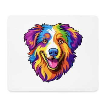 Berger australien chien race Cartoon Kawaii Illus - Tapis de souris (format paysage) - blanc - Devant