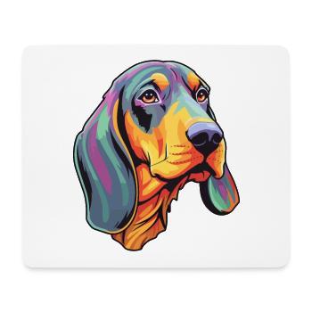 Noir et Tan Coonhound chien race Cartoon Kawaii I - Tapis de souris (format paysage) - blanc - Devant