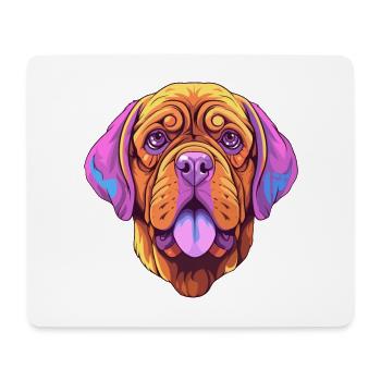 Französische Bordeaux Mastiff Hunderasse Cartoon Kawaii I - Mousepad (Querformat) - Weiß - Vorne