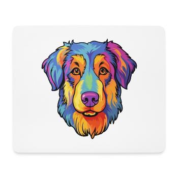 Berger géorgien chien race Cartoon Kawaii Illustr - Tapis de souris (format paysage) - blanc - Devant