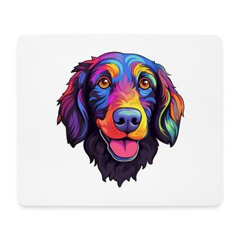 Plat Enduit Retriever Chien Race Cartoon Kawaii Ill - Tapis de souris (format paysage) - blanc - Devant