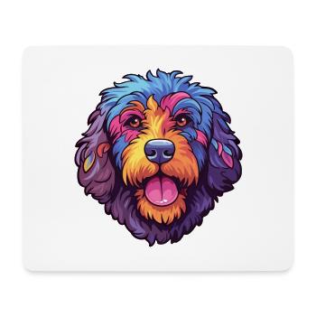 Friesische Wasserhund Rasse Cartoon Kawaii Illustratio - Mousepad (Querformat) - Weiß - Vorne