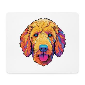 Goldendoodle Dog Breed Cartoon Kawaii Illustration - Mouse Pad (horizontal) - white - Front