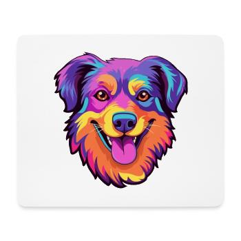 Chien de berger de Majorque race Cartoon Kawaii Illustra - Tapis de souris (format paysage) - blanc - Devant