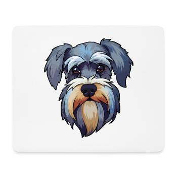 Miniature Schnauzer Dog Breed Cartoon Kawaii Illus - Mouse Pad (horizontal) - white - Front