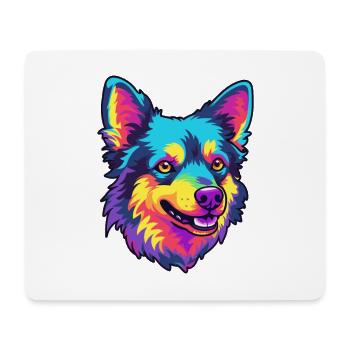 Mudi chien race dessin animé Kawaii Illustration - Tapis de souris (format paysage) - blanc - Devant