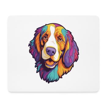 Landseer chien race dessin animé Kawaii Illustration - Tapis de souris (format paysage) - blanc - Devant