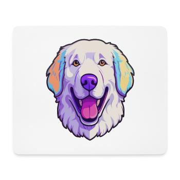 Hungarian Kuvasz Dog Breed Cartoon Kawaii Illustra - Mouse Pad (horizontal) - white - Front