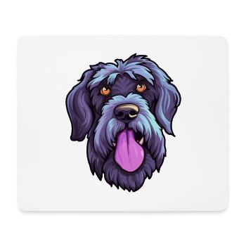 Giant Schnauzer Dog Breed Cartoon Kawaii Illustrat - Mouse Pad (horizontal) - white - Front
