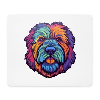 Bouvier Des Flandres Race De Chien Cartoon Kawaii Illu - Tapis de souris (format paysage) - blanc - Devant