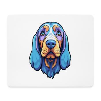 Bleu Gascogne Basset Chien Race Cartoon Kawaii Illus - Tapis de souris (format paysage) - blanc - Devant