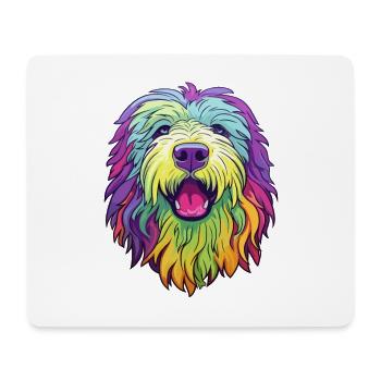 Komondor race de chien dessin animé kawaii illustration - Tapis de souris (format paysage) - blanc - Devant
