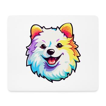 Spitz japonais chien race dessin animé kawaii illustrati - Tapis de souris (format paysage) - blanc - Devant