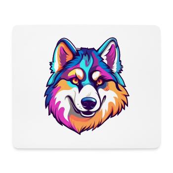 Husky chien race Cartoon Kawaii Illustration - Tapis de souris (format paysage) - blanc - Devant