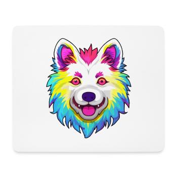Indien Spitz chien race Cartoon Kawaii Illustration - Tapis de souris (format paysage) - blanc - Devant