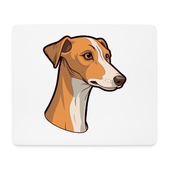 Vieux lévrier croate race de chien dessin animé Kawaii I - Tapis de souris (format paysage) - blanc - Devant