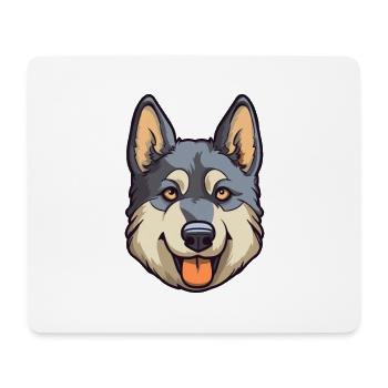 Norwegischer Elchhund Hunderasse Karikatur Kawaii Illust - Mousepad (Querformat) - Weiß - Vorne