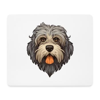 Bergamasco Sheepdog Dog Breed Cartoon Kawaii Illus - Mouse Pad (horizontal) - white - Front