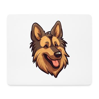 Belgian Tervuren Dog Breed Cartoon Kawaii Illustra - Mouse Pad (horizontal) - white - Front