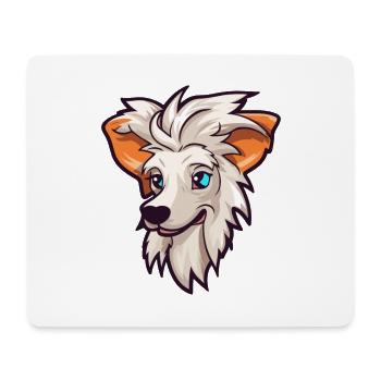 Chien chinois à crête race Cartoon Kawaii Illustrat - Tapis de souris (format paysage) - blanc - Devant