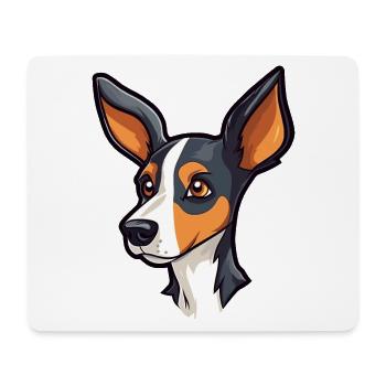 Decker Rat Terrier chien race Cartoon Kawaii Illust - Tapis de souris (format paysage) - blanc - Devant