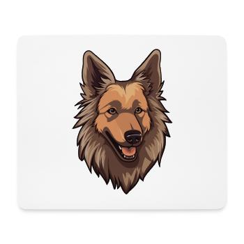 Belgian Shepherd Dog Breed Cartoon Kawaii Illustra - Mouse Pad (horizontal) - white - Front