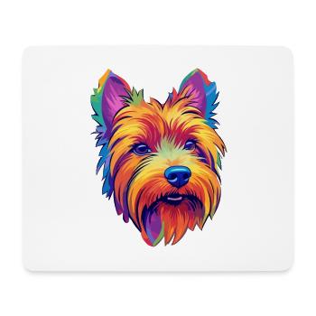 Silky Terrier Race De Chien Cartoon Kawaii Illustratio - Tapis de souris (format paysage) - blanc - Devant