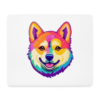 Shiba Inu Dog Breed Cartoon Kawaii Illustration - Mouse Pad (horizontal) - white - Front