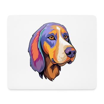 Serbischer dreifarbiger Jagdhund Rasse Cartoon Kawaii - Mousepad (Querformat) - Weiß - Vorne