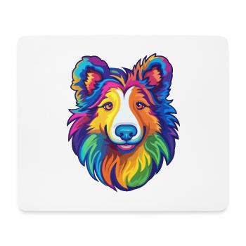 Sheltie Dog Breed Cartoon Kawaii Illustration - Mouse Pad (horizontal) - white - Front