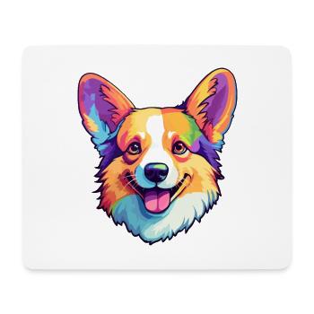Pembroke Welsh Corgi chien race Cartoon Kawaii Illu - Tapis de souris (format paysage) - blanc - Devant