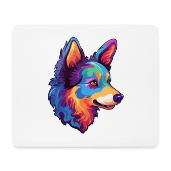 Russian European Laika Dog Breed Cartoon Kawaii Il - Mouse Pad (horizontal) - white - Front