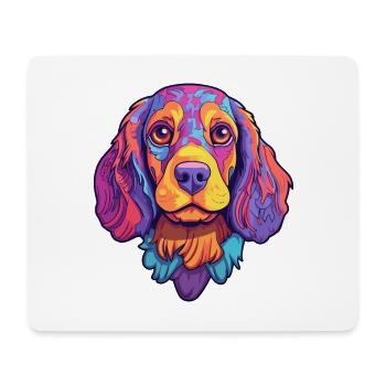 Chien de garde portugais race de chien dessin animé kawaii illus - Tapis de souris (format paysage) - blanc - Devant