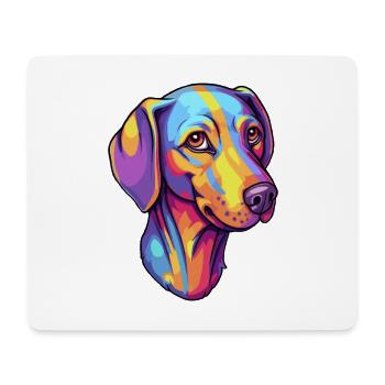 Bleu dentelle chien race dessin animé Kawaii Illustration - Tapis de souris (format paysage) - blanc - Devant