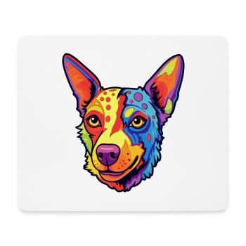 St Miguel Cattle Dog Rasse Cartoon Kawaii Illustra - Mousepad (Querformat) - Weiß - Vorne