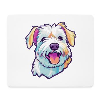 Anglais Terrier Blanc Chien Race Dessin Animé Kawaii Ill - Tapis de souris (format paysage) - blanc - Devant