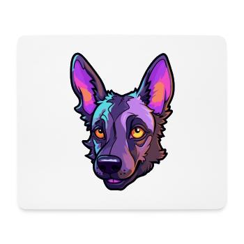 Holländischer Schäferhund Rasse Cartoon Kawaii Illustrati - Mousepad (Querformat) - Weiß - Vorne