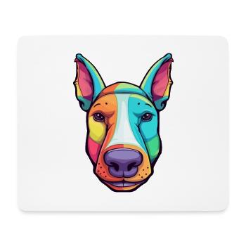 Bull Terrier chien race dessin animé Kawaii Illustration - Tapis de souris (format paysage) - blanc - Devant
