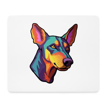 Doberman Pinscher chien race Cartoon Kawaii Illustr - Tapis de souris (format paysage) - blanc - Devant